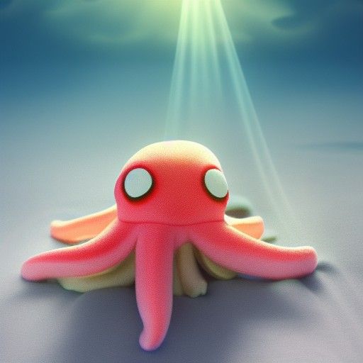 Cute Octopus in Divine Sunshine