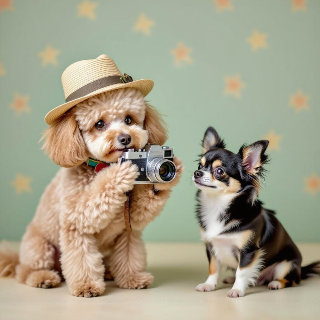 Poodle Photographer Captures Chihuahua Portrait
