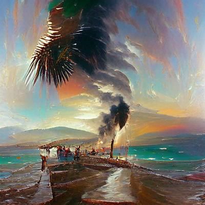 Mexican Landscape in Oil Painting Style