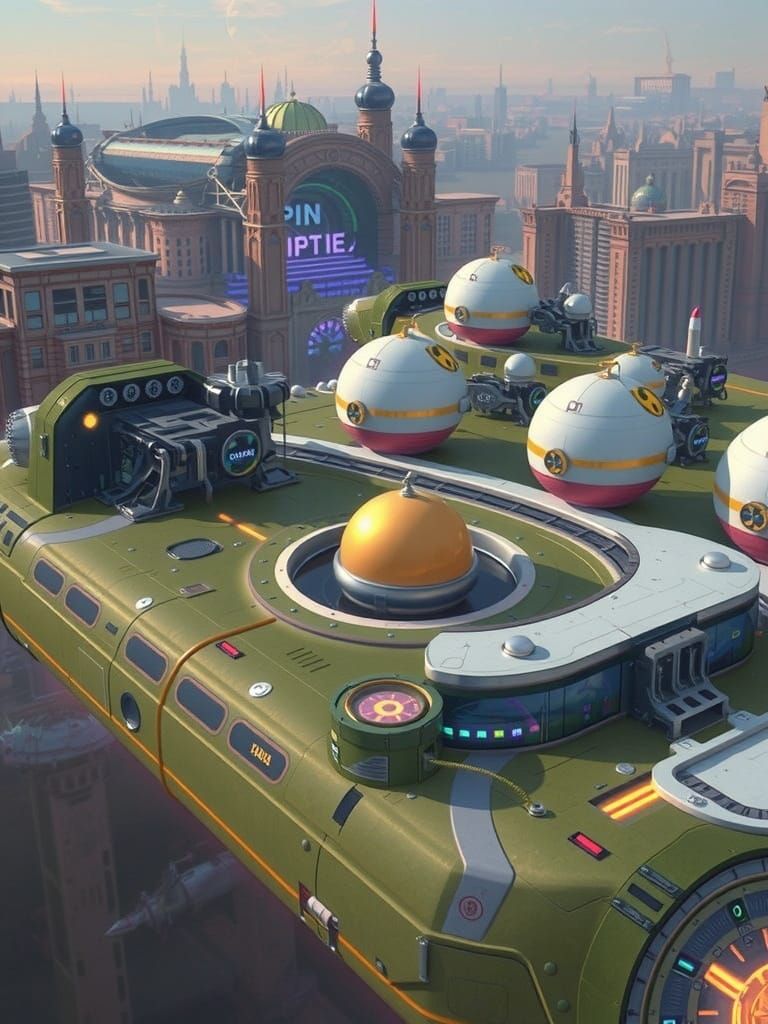 Cosmic Metropolis in Swirling Energy Vortex