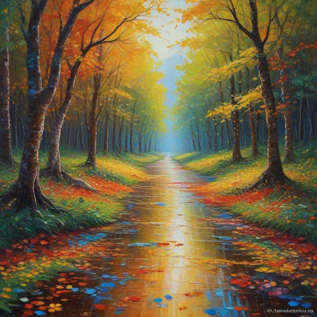 Joyful World Travel in Neo-Impressionist Style