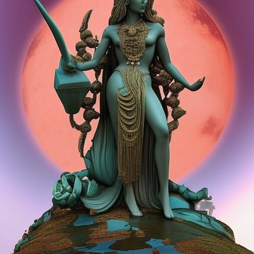 Fifth-Dimensional Alien Goddess Statue