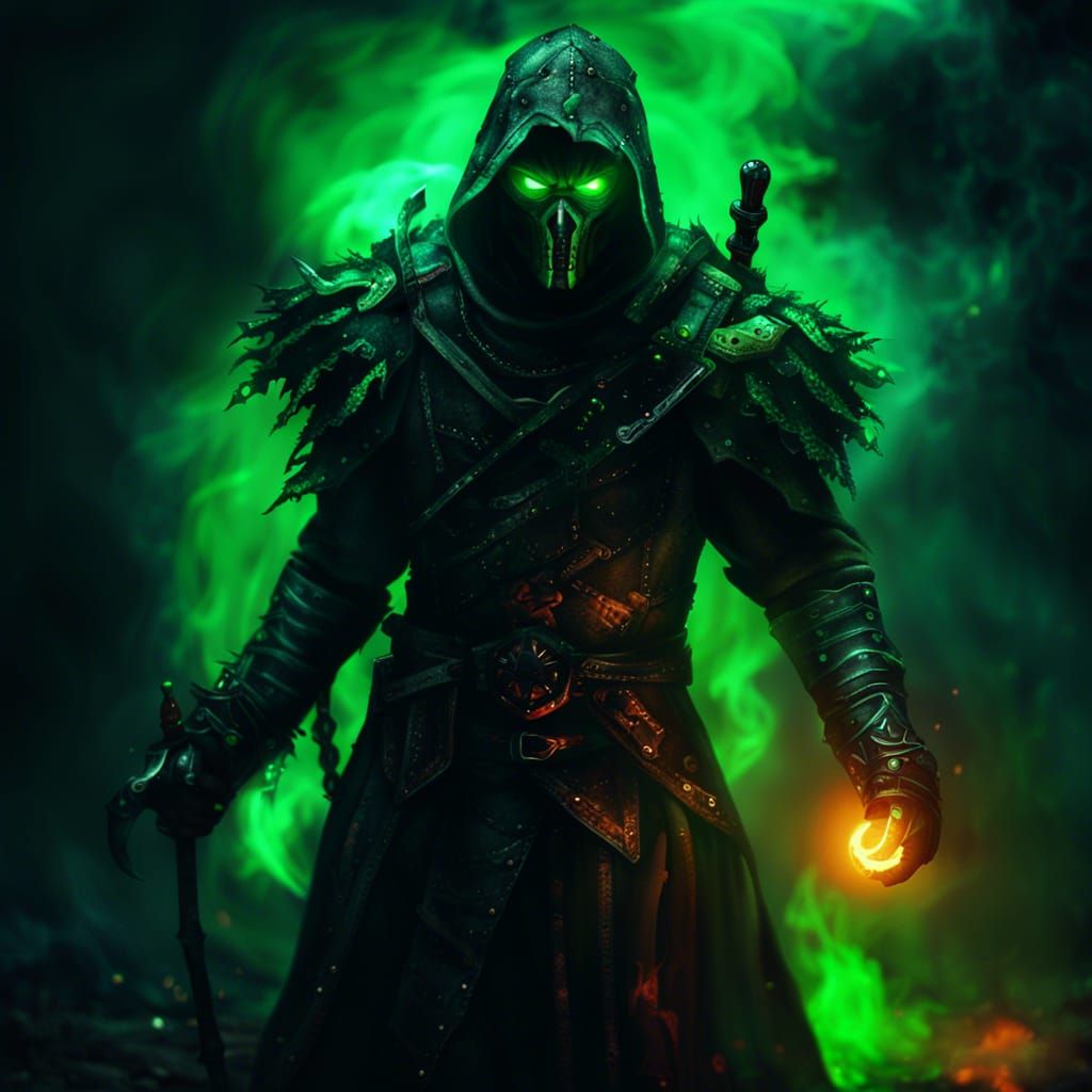 Eerie Awakening: Dark Fantasy Characters in Poison Light