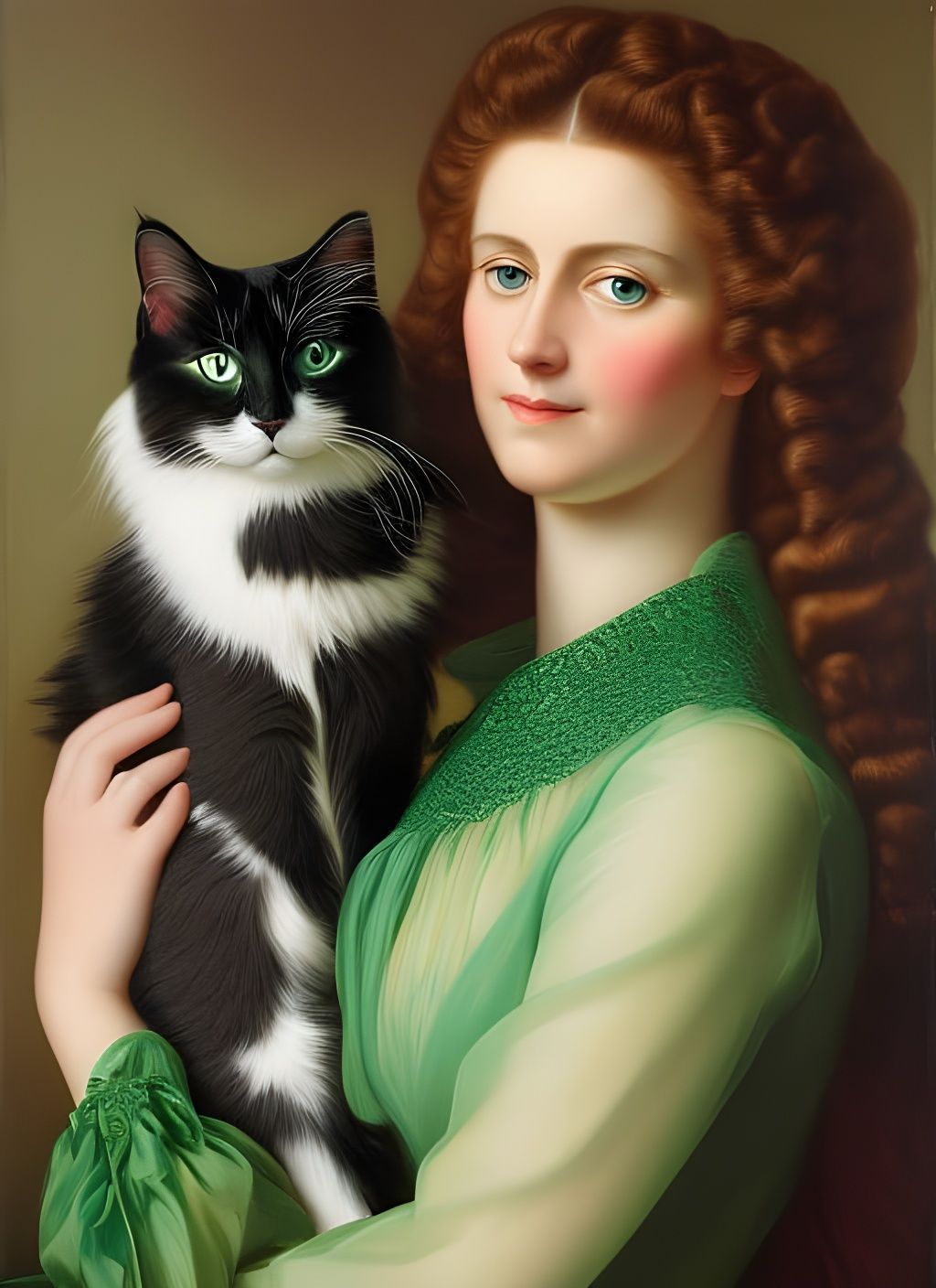 Lady:" I love my cat!" Cat: "When will she finally feed me?"