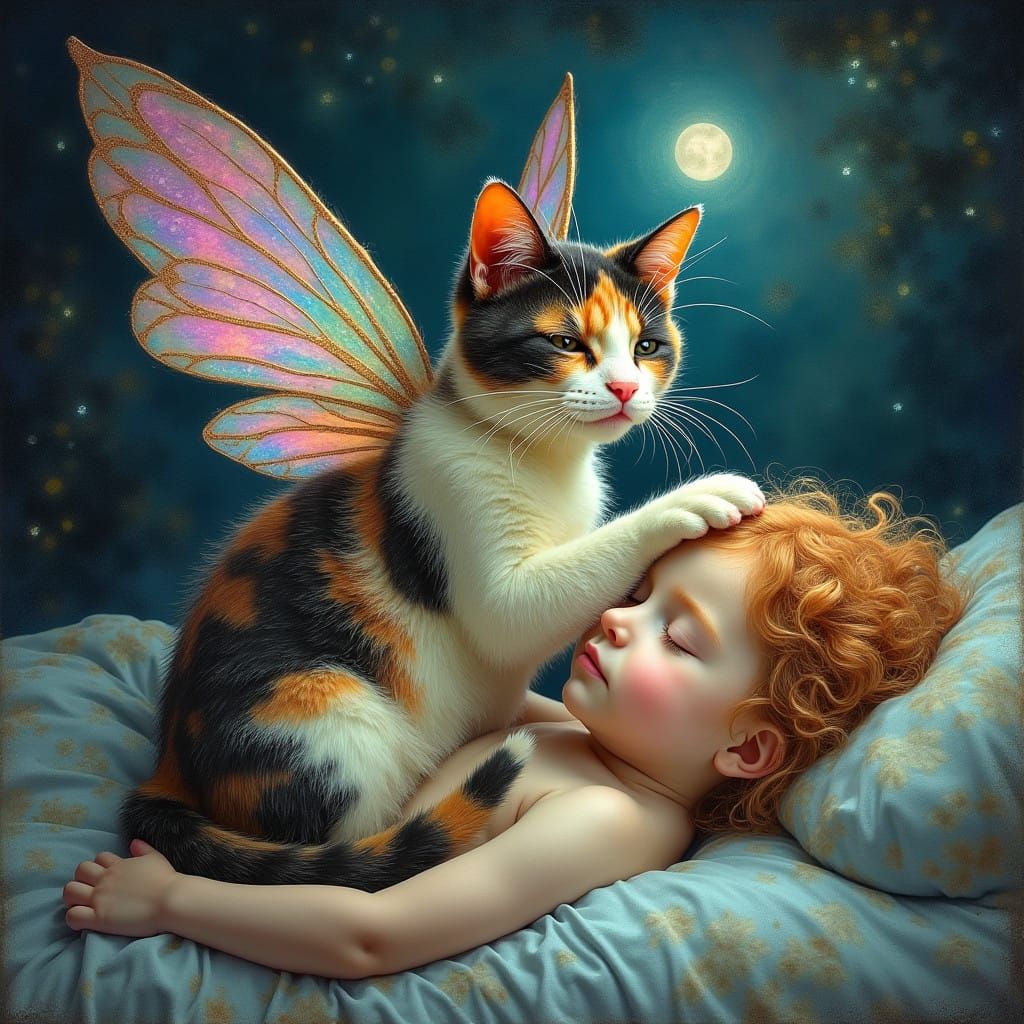 Whimsical Cat Fairy Imparts Dreamy Visions