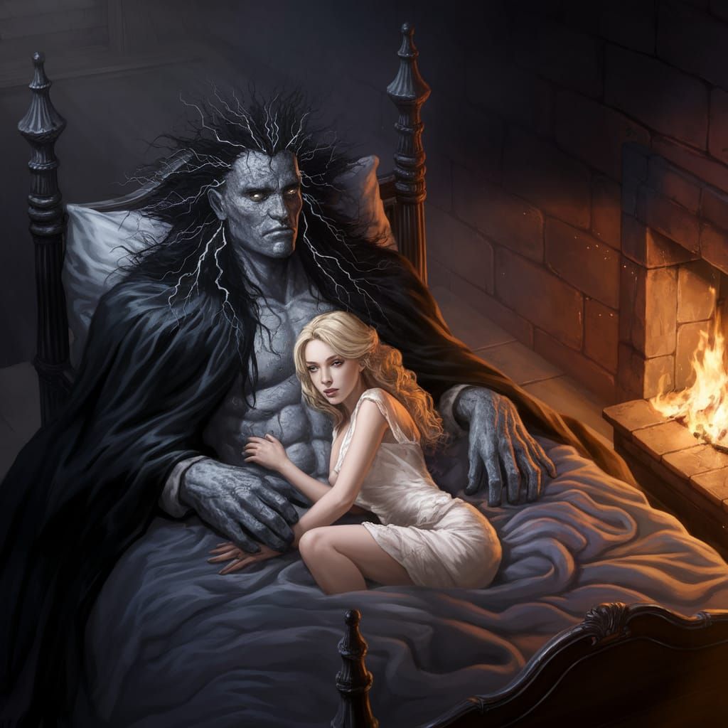 Dark Lord in Ancient Castle Chamber