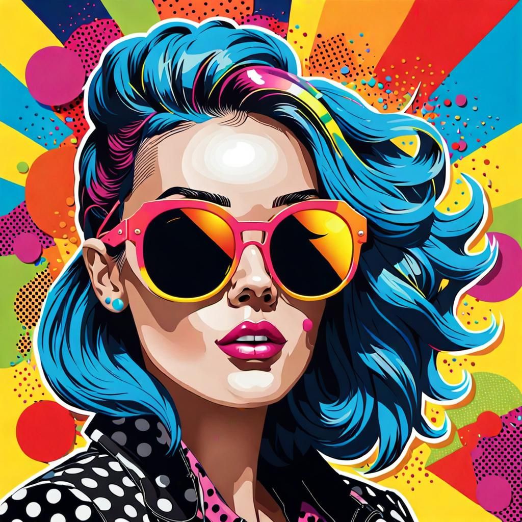 Eye-Catching Pop Art Portrait of a Stylish Woman