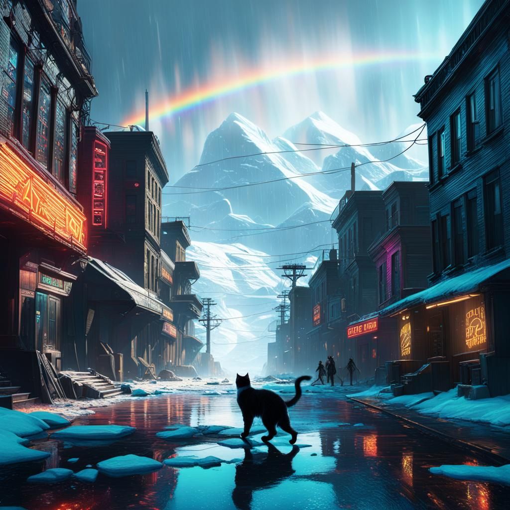 Cyberpunk Old West Antarctica: Airship Gunfight