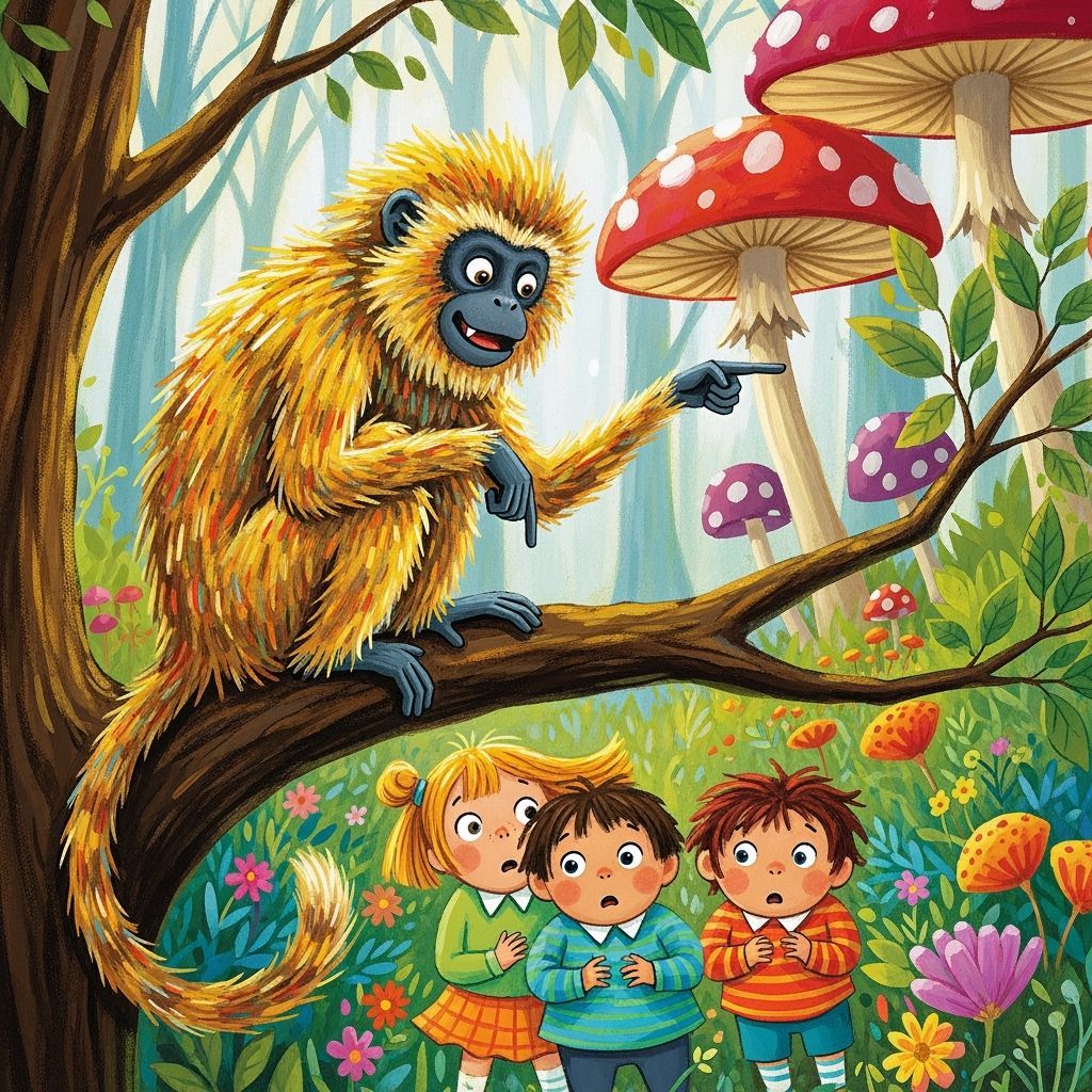 Mischievous Monkey Taunts Scared Children