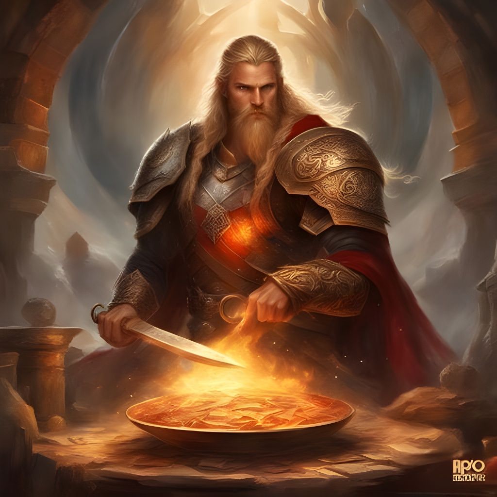 Powerful Blond Viking Warrior Masterpiece
