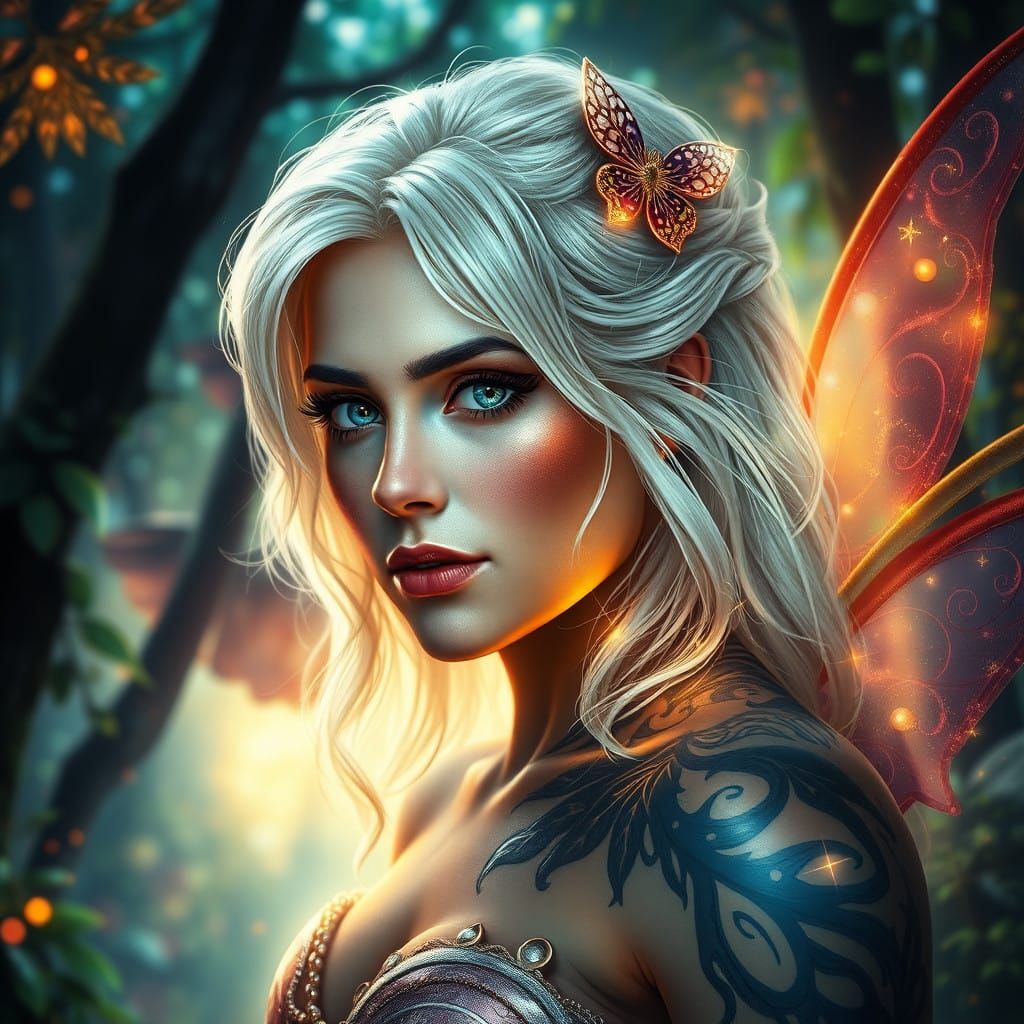 Majestic Fairy Queen in Vibrant, Magical Forest