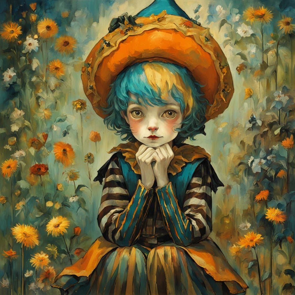 Victorian Jester in Muted Tears