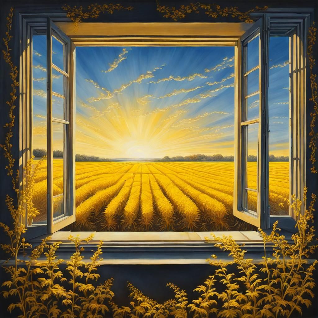 Golden Field View: A Digital Matte Painting