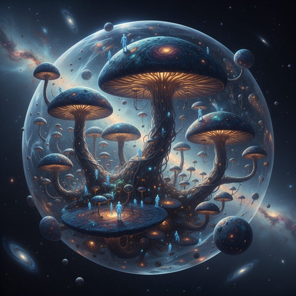 Mushroom Galaxy Within Gel Orb