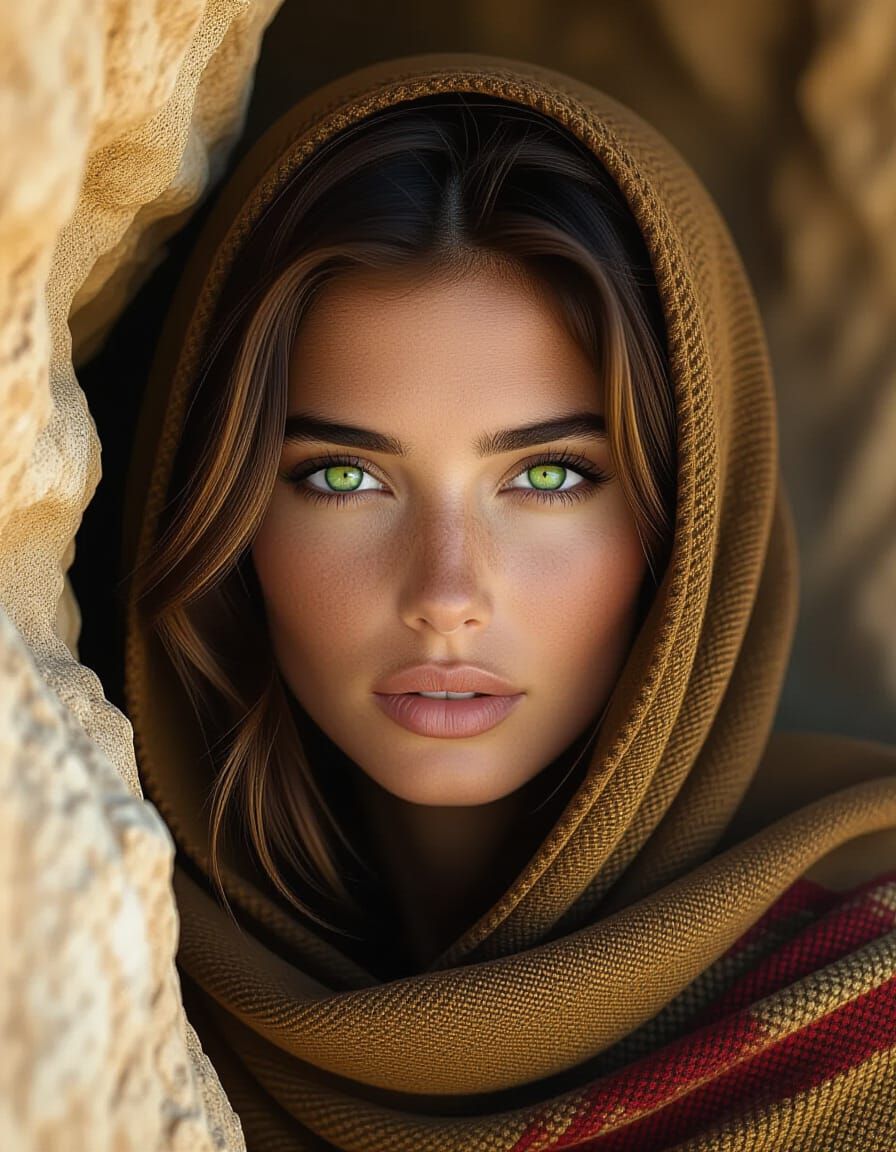 Woman Connects With Primal Nature, Earth Tones, Ethereal Glo...