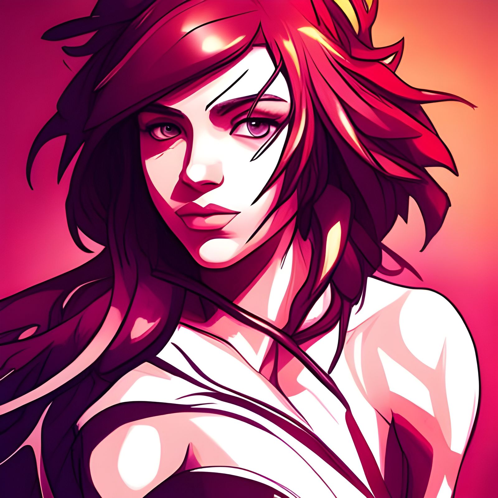 Radiant Solar Heart Portrait in Hyperdetailed Style