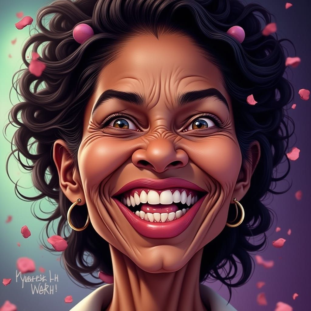Playful Black Woman Winking in Comic Book Style