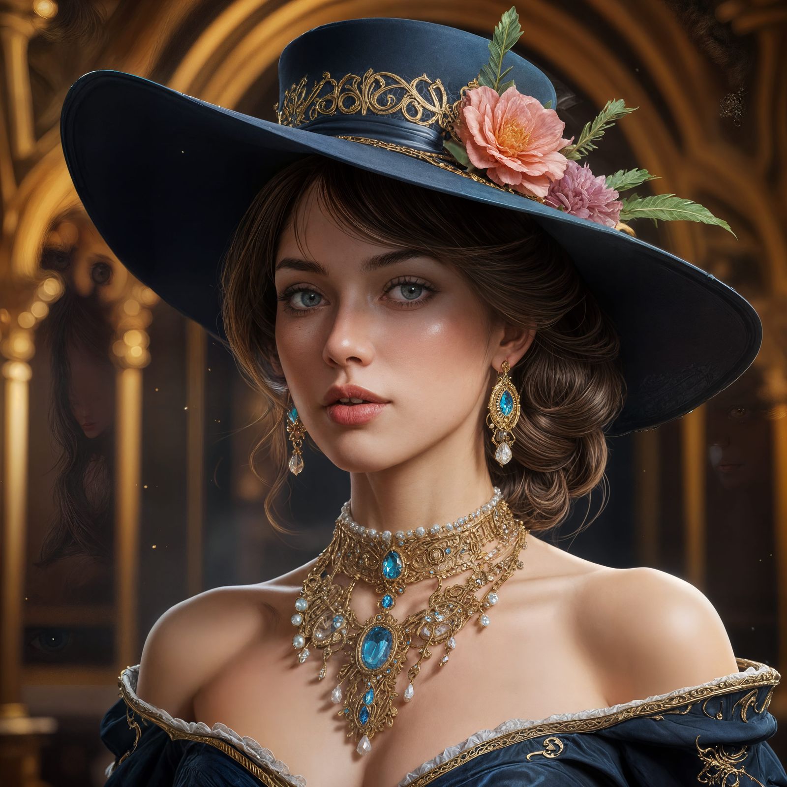 Glamorous Lady in Triadic Colors Concept Art