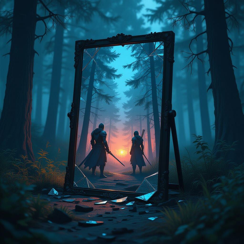 Shattered Mirror Reflecting Knights and Samurai