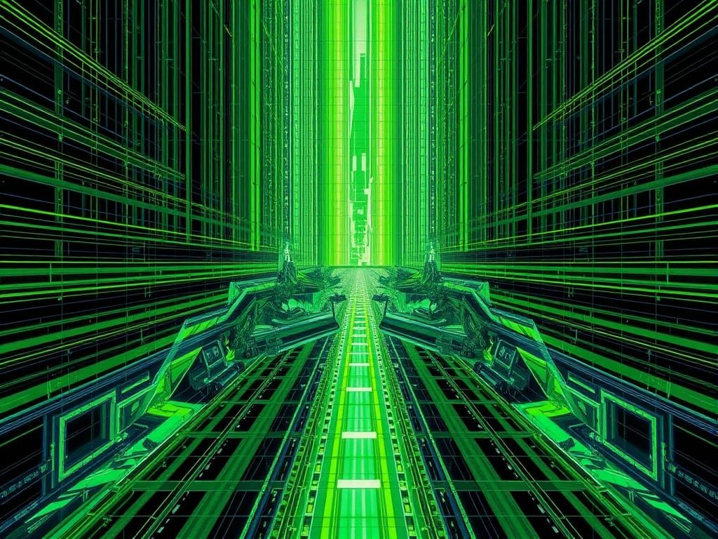 Neon Rivers in Quantum Void