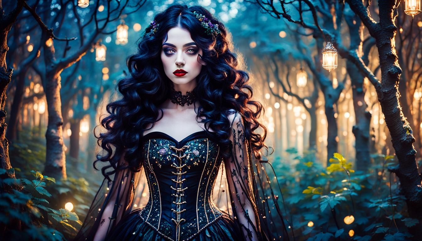 Woman in Enchanted Forest, Fauvist Portrait