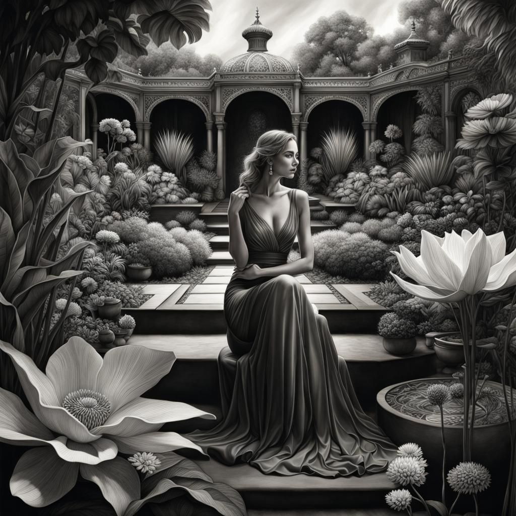 Female in Botanical garden