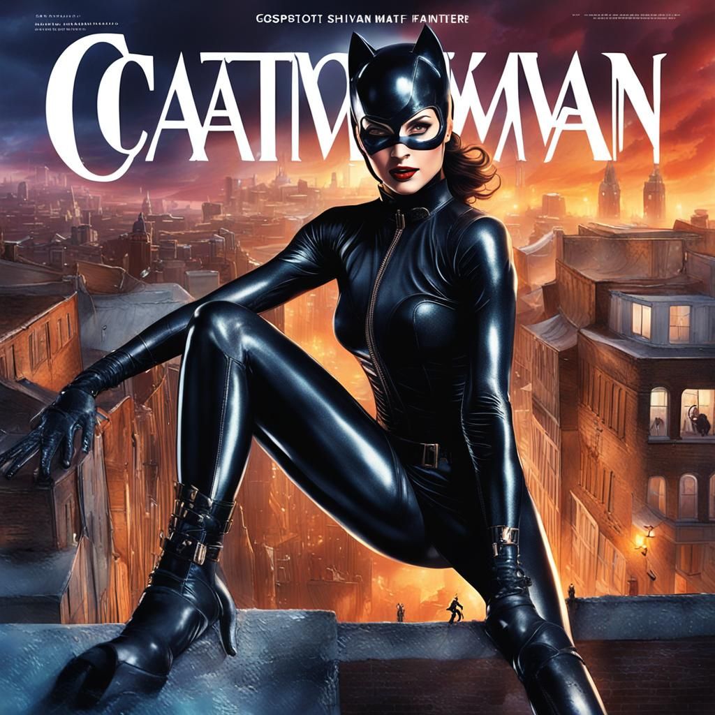 Catwoman Magazine Cover: Digital Matte Painting