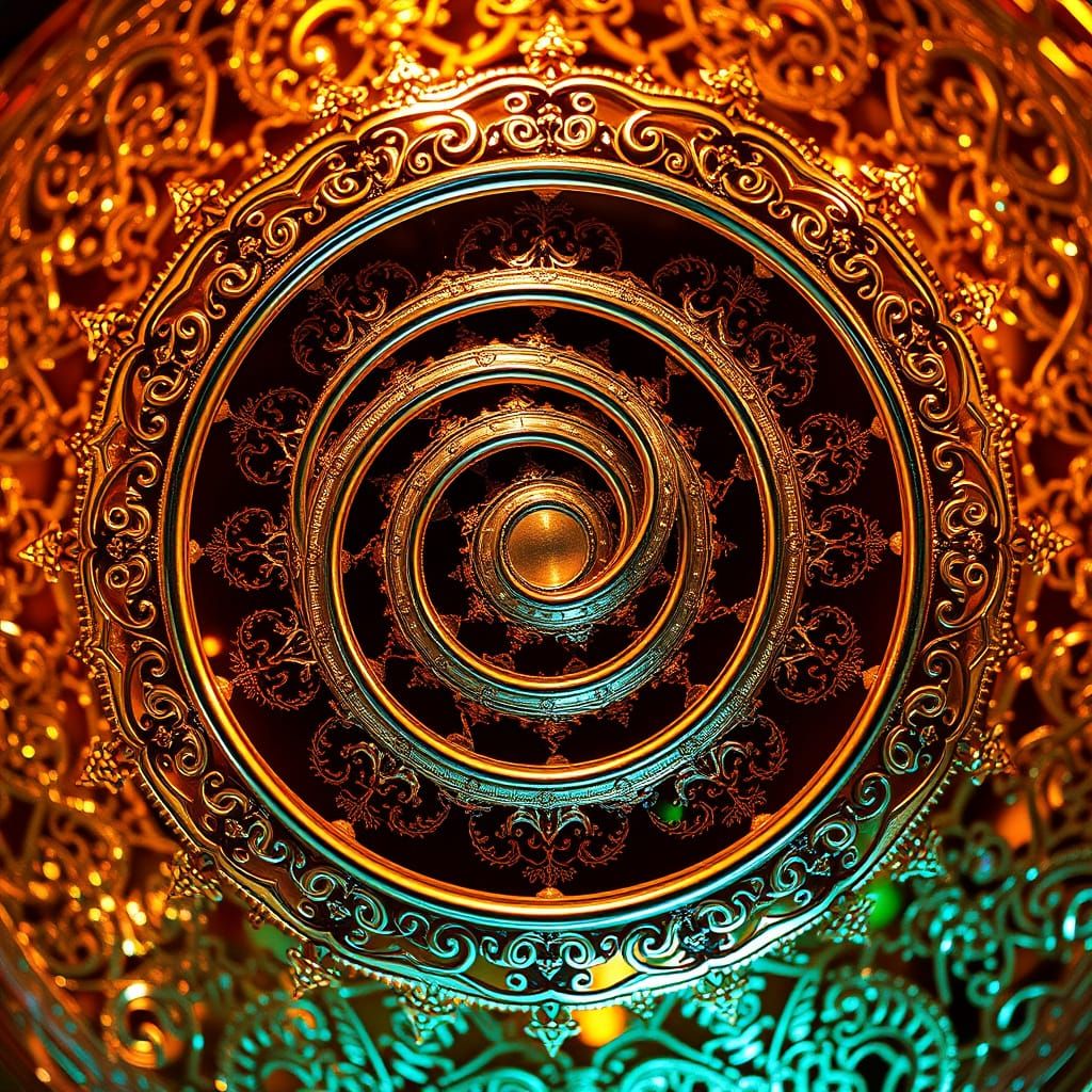 Opulent Gold and Silver Filigree Sculpture