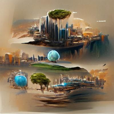 Futuristic City on Alien Planet Concept Art