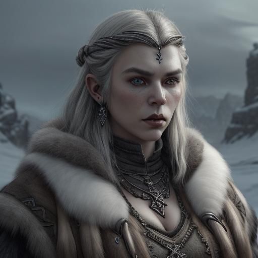 Nord Woman Portrait with Pagan Jewellery