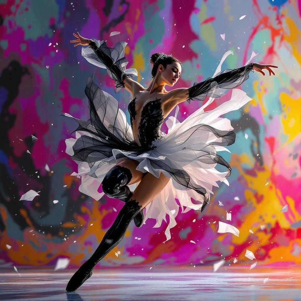 Ballerina in Motion: Hyperrealistic Dance Art
