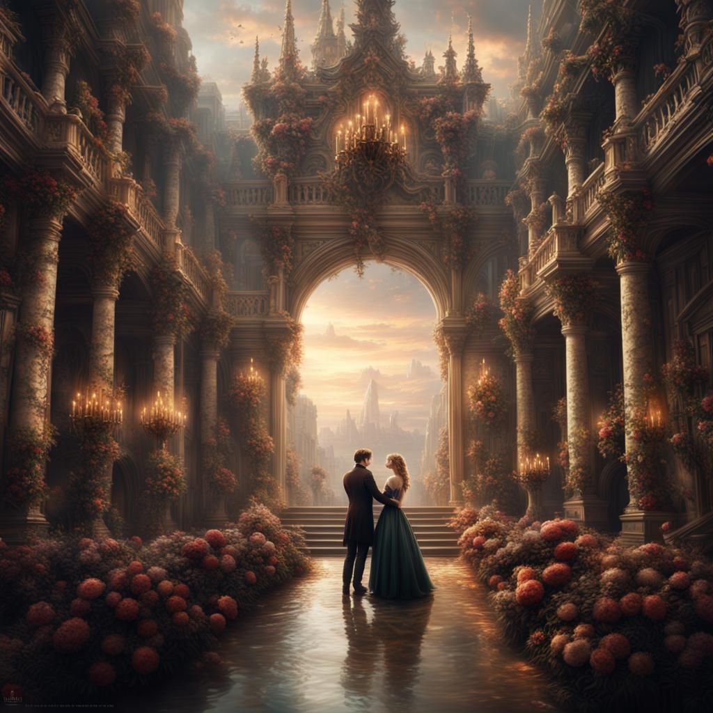Dramatic Marriage Proposal Scene in Digital Matte Painting