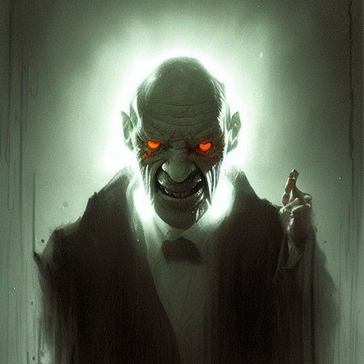 Sinister Old Man with Glowing Eyes