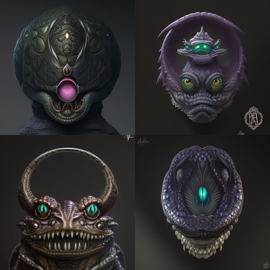 Edgy Metallic Brain Demon: Digital Painting