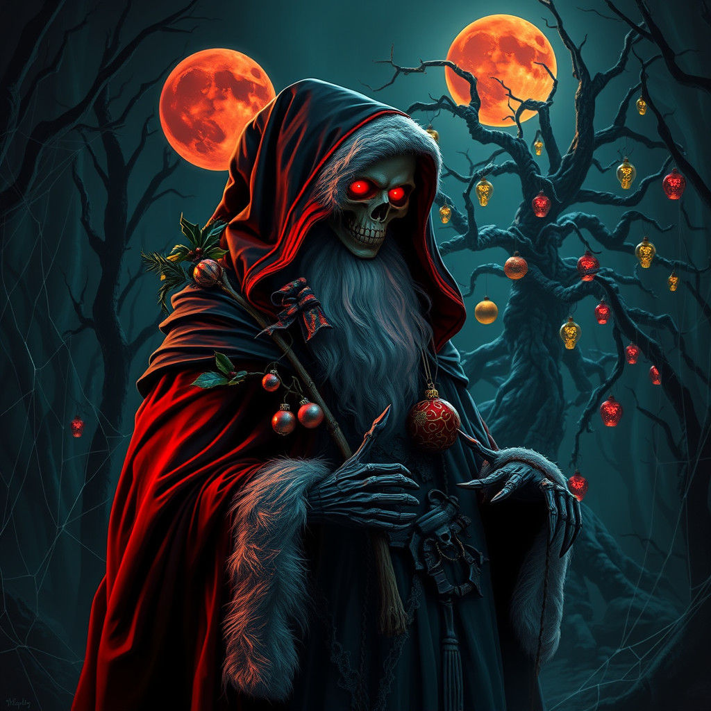 Santa Claus Reaper Hybrid in Dark Fantasy Art