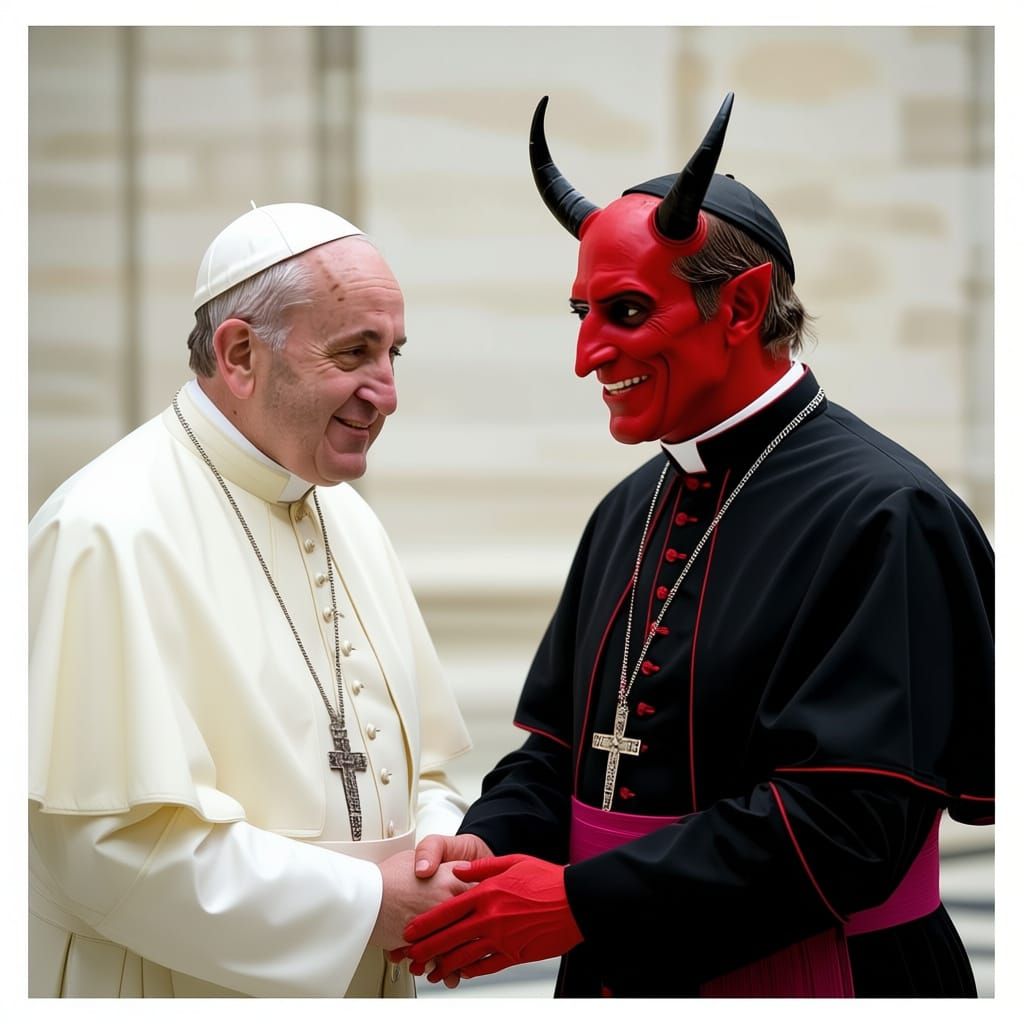Devil in Pope's Suit Addresses Church Congregation