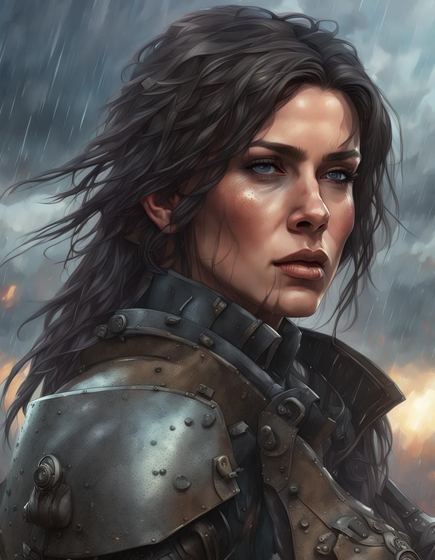 Sci-Fi Mercenary Portrait in Hyperdetailed Digital Art