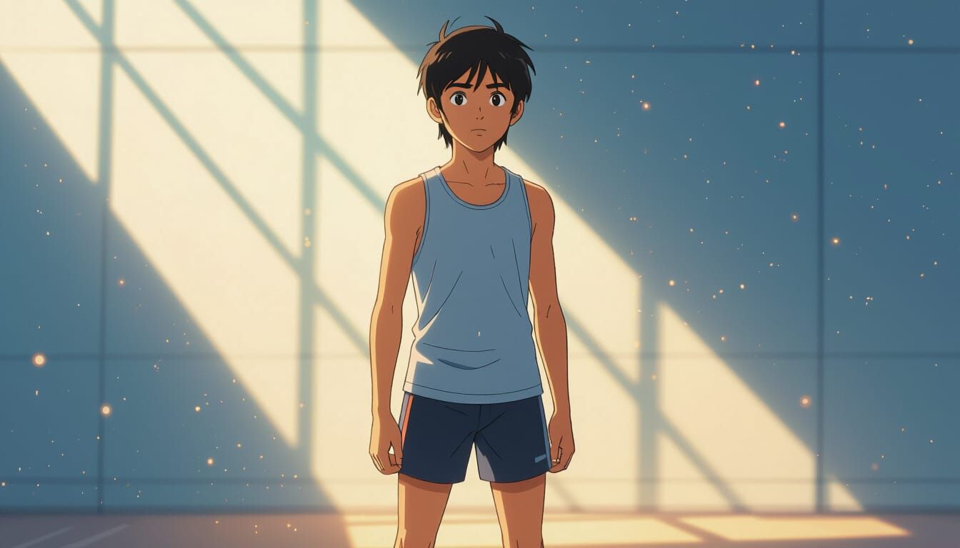 Teenage Indian Boy in Motivational Anime Style