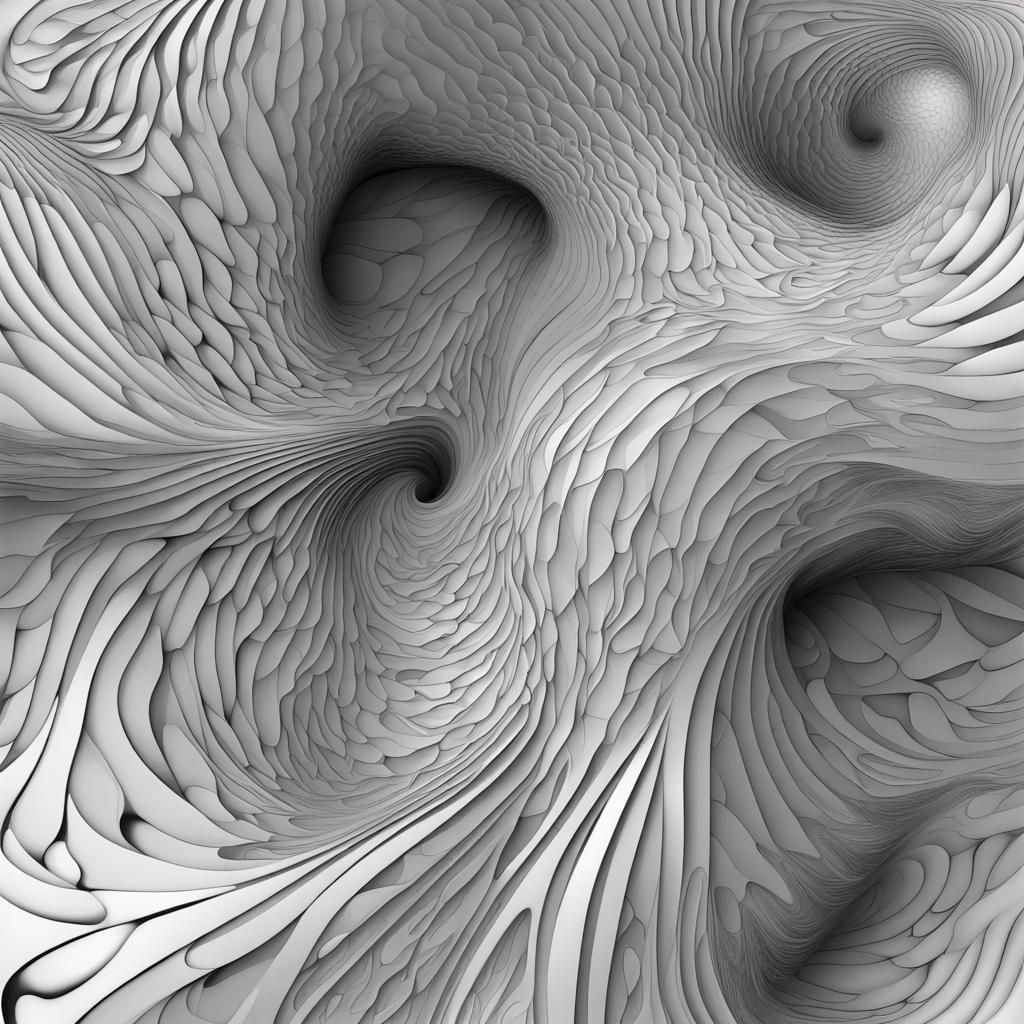 Abstract Vector Fractal with Zentangle Elements