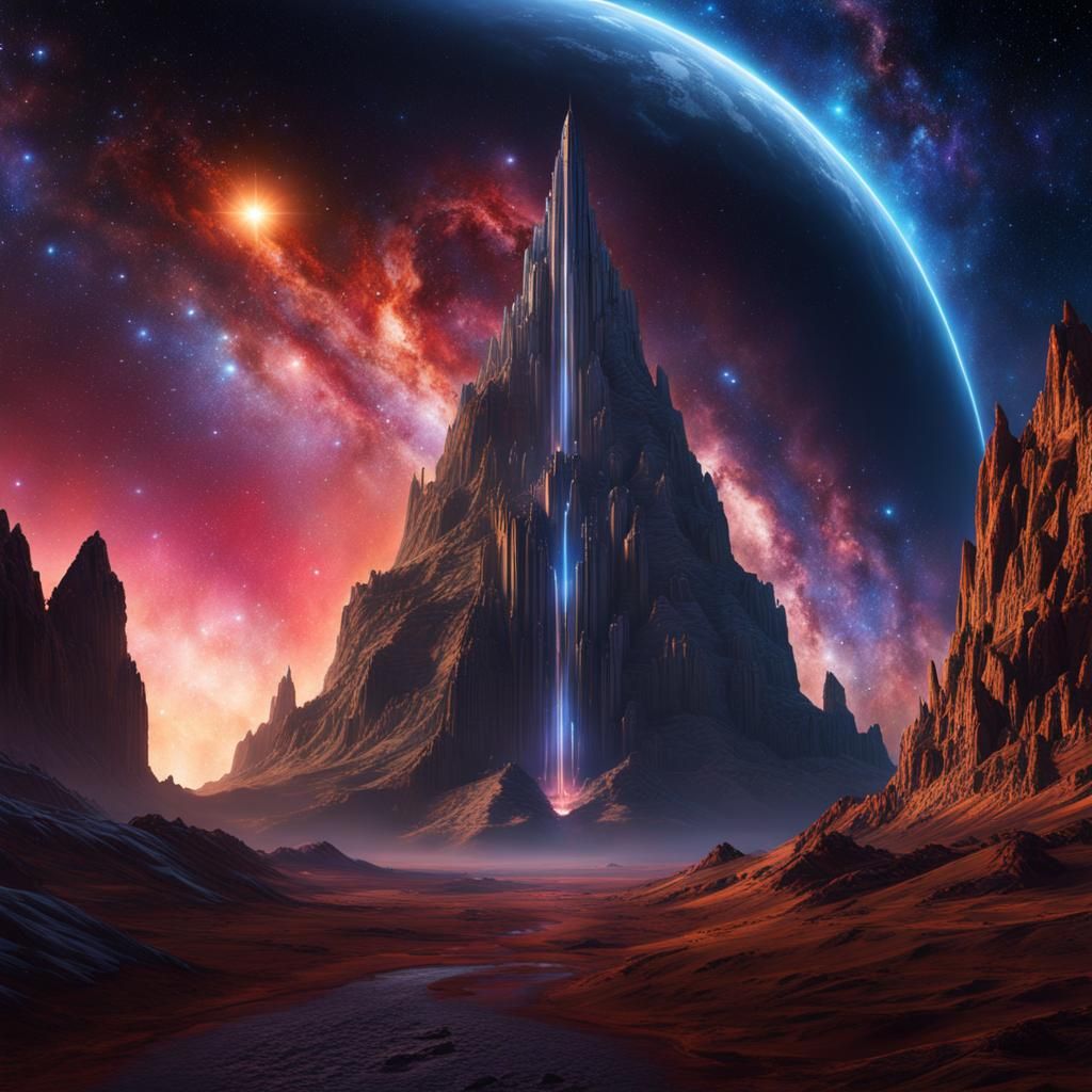 Celestial Space God of Stars in Detailed Matte Painting