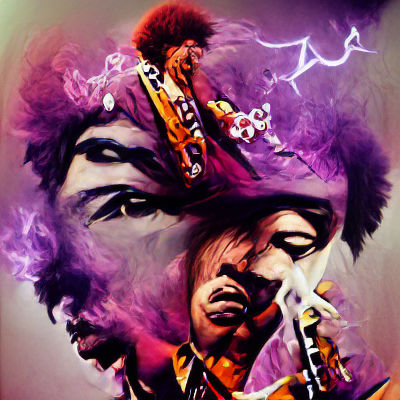 Psychedelic Portrait of a Guitar Legend