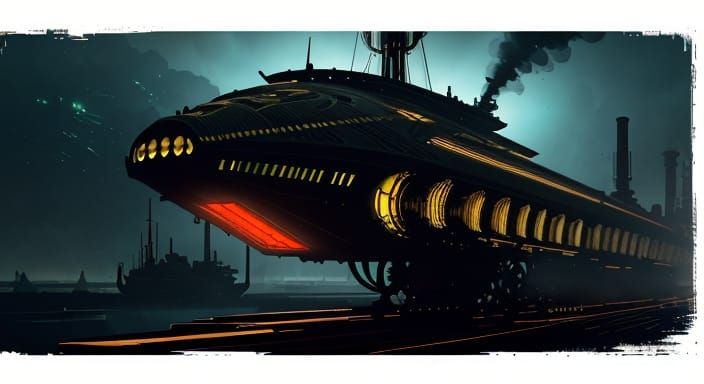 Steampunk Cruiseship Rising from the Dockyards