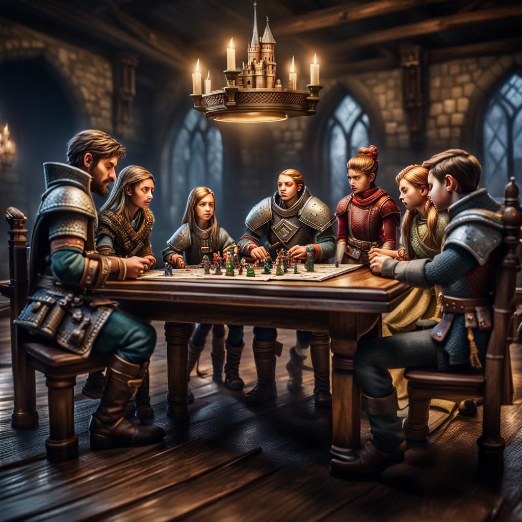 Tabletop RPG Session in Hyperrealistic Detail