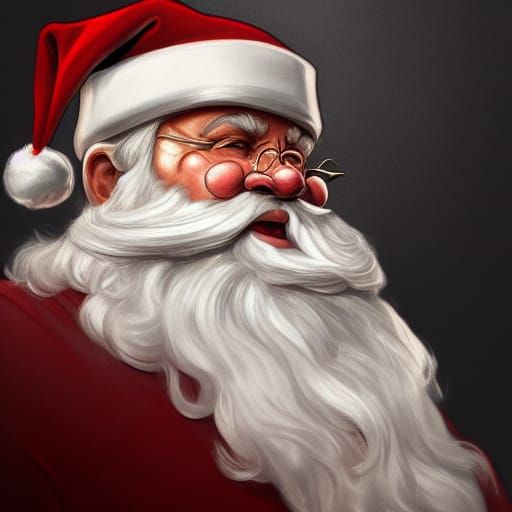 Hyperdetailed Portrait of Santa Claus in Art Nouveau Style