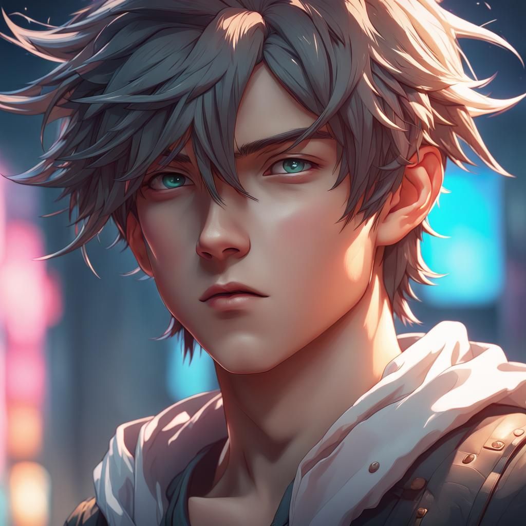 Detailed Anime Boy Portrait in 8K Resolution
