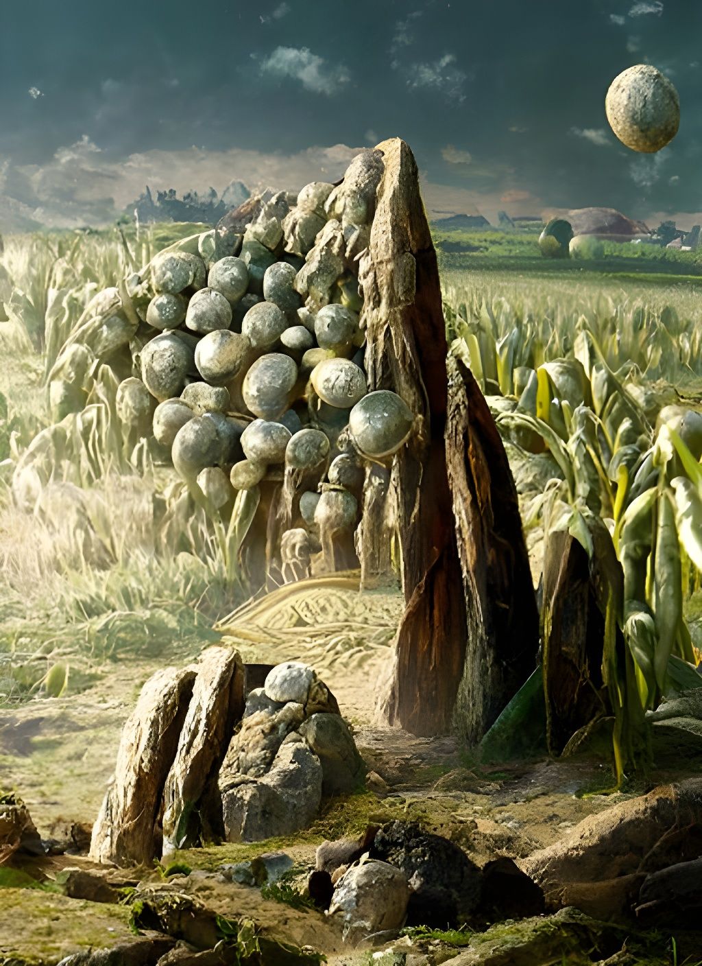 Roman Centurion in Petrified Corn Landscape