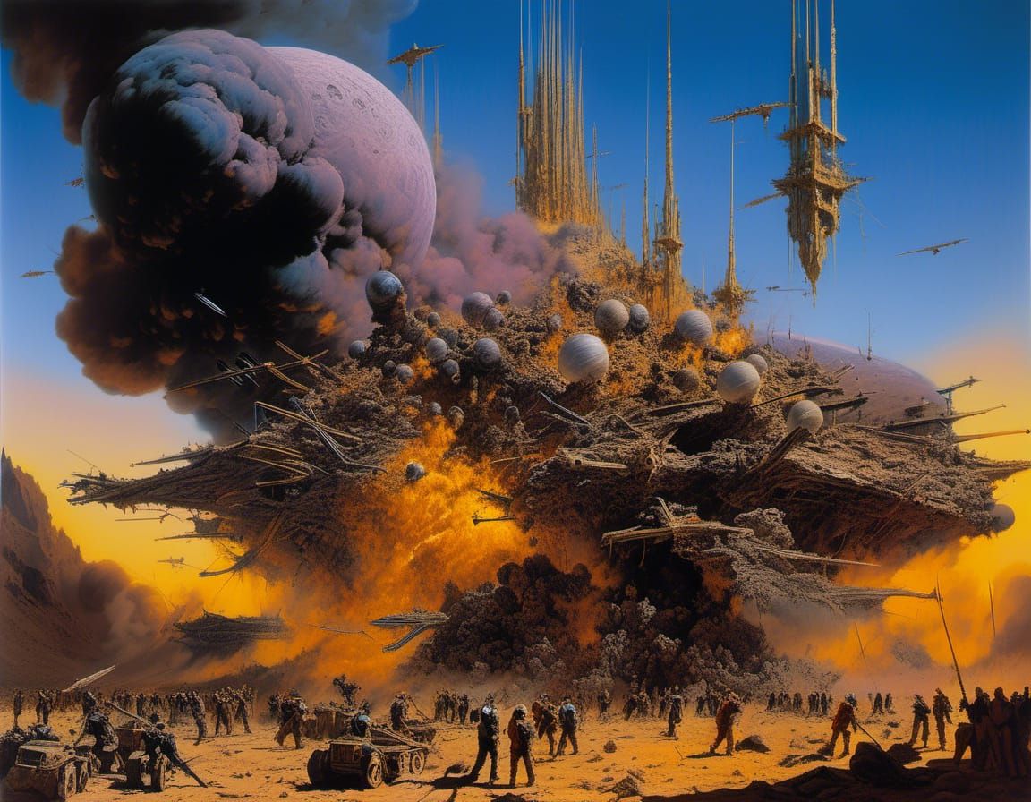 Abstracted Alien Portraits in Violent Color, Detailed Painti...