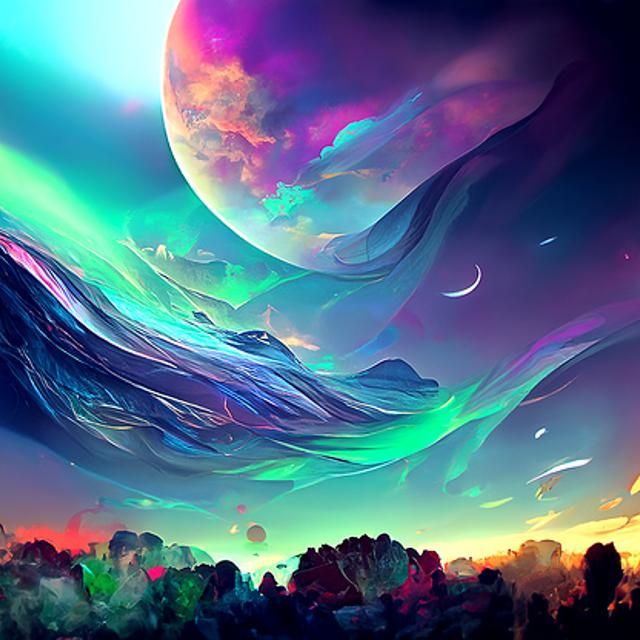 Ethereal Aurora Borealis Digital Art in Fantasy Style