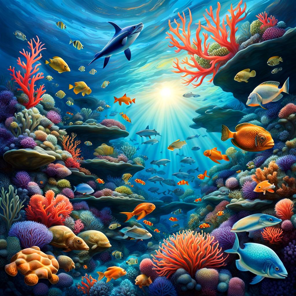 Beauties of the ocean scene