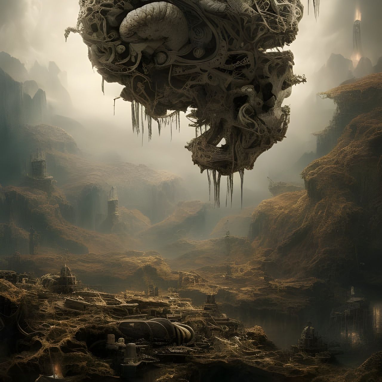 Human Brain Destruction: Hyperdetailed Digital Matte Paintin...